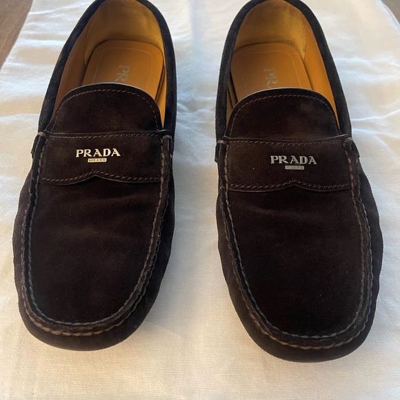 Prada Suede Driving Shoes in Brown/Coffee Men’s Size 10.5 - Picture 3 of 7